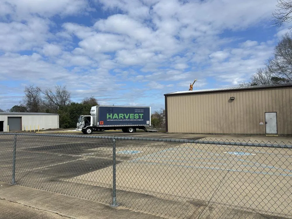 A Harvest box truck on a pickup