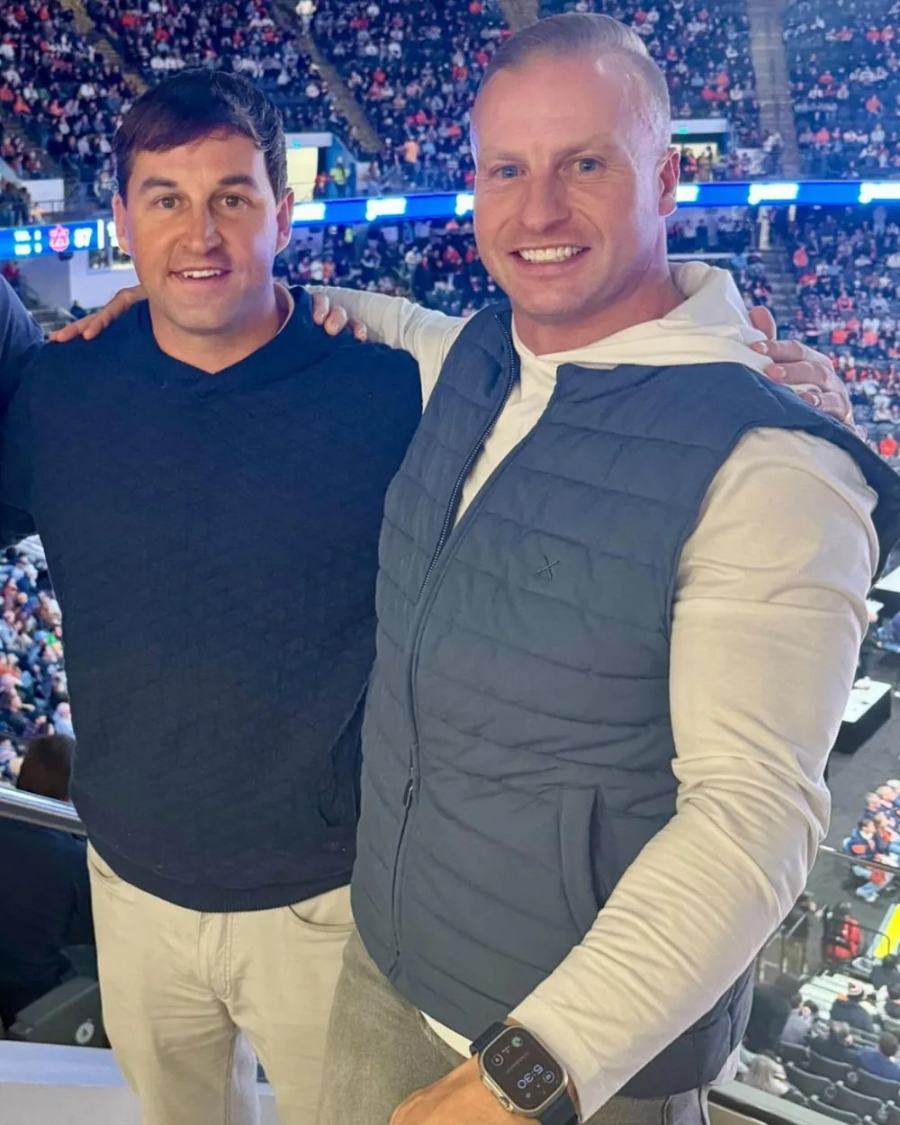 David Dyer and Todd Cook at an Auburn basketball game